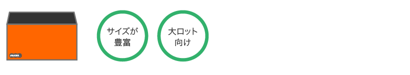 オリジナル紙封筒 サイズが豊富、大ロット向け