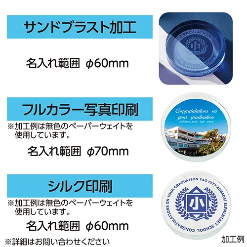 ペーパーウェイト Φ75mm(ブルー)