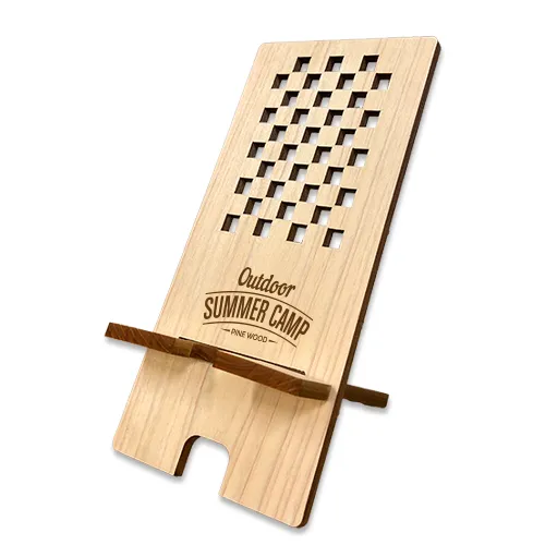 ヒノキの伝統文様スマホスタンド