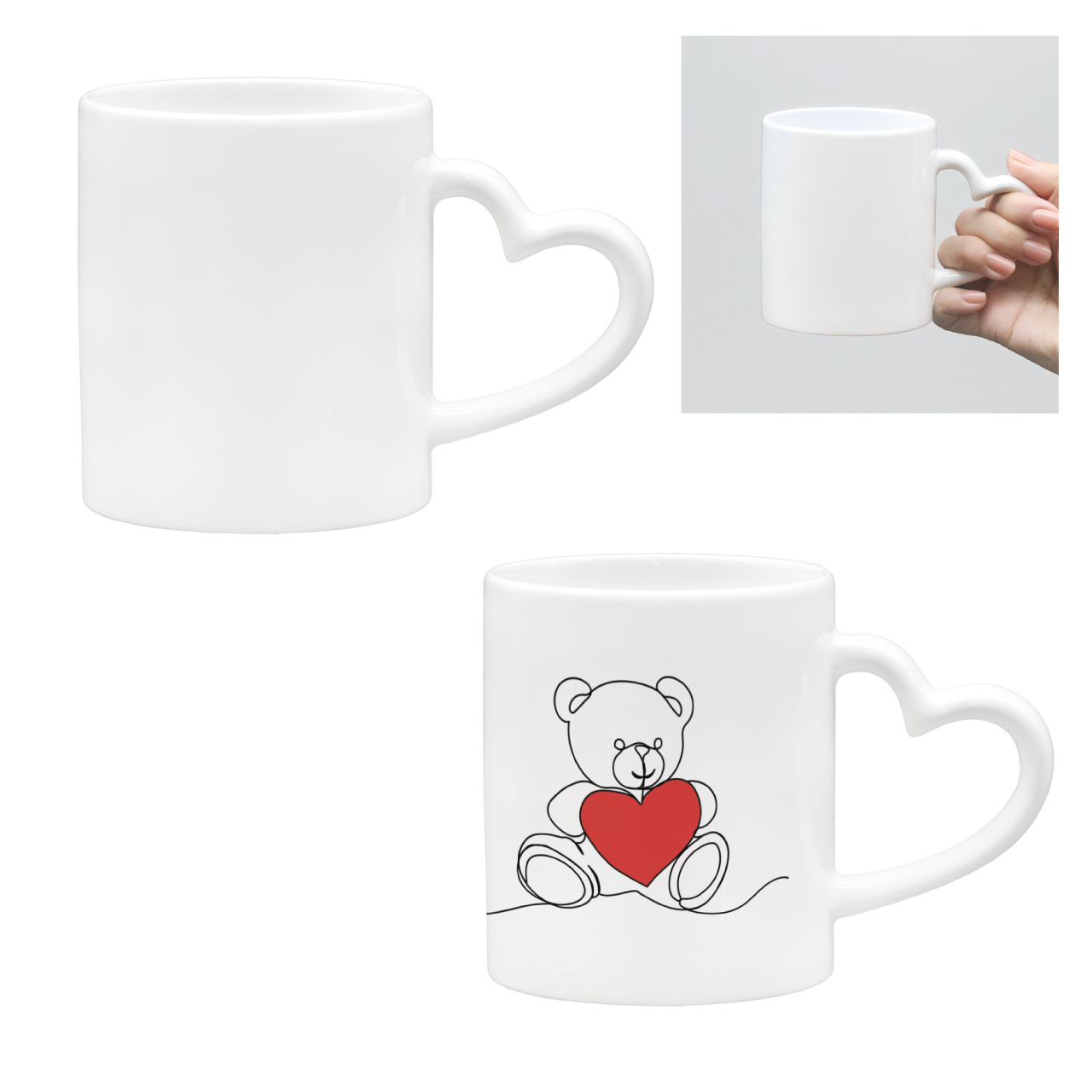 マグカップ ハートハンドル