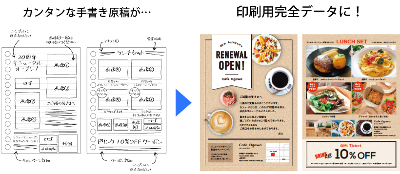 デザイン作成もお任せください!|販促クリエイト.jp(小川印刷運営)