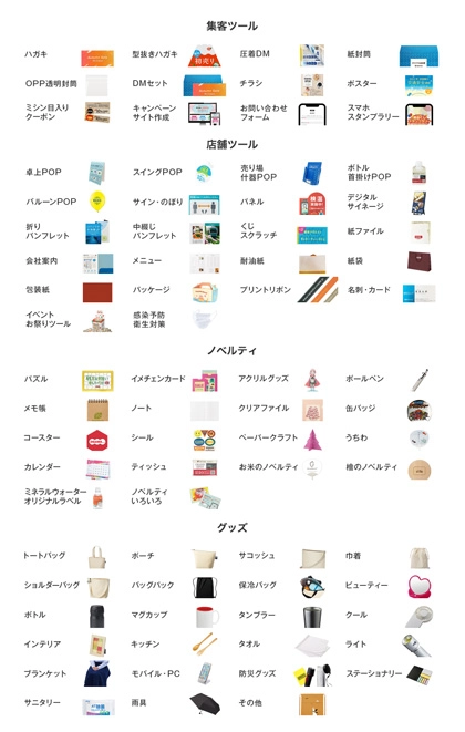 すべての商品を簡単にチェック！