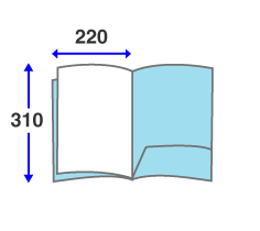 厚紙A4片ポケット付中綴じパンフレット